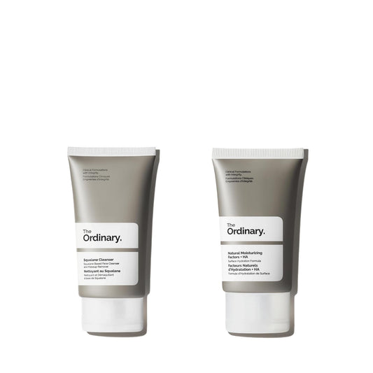 The Ordinary Travel Skincare Essentials Set - Squalane Cleanser & Moisturizing Factors + HA (1.7oz & 1oz)