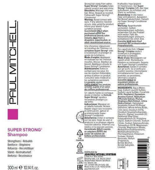Paul Mitchell Super Strong Shampoo - Strengthens & Rebuilds Damaged Hair | 10.1 Fl Oz