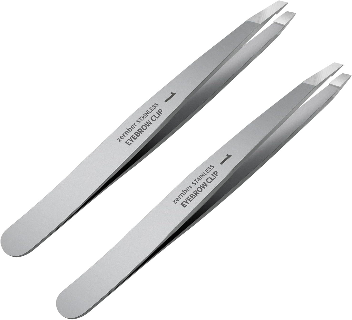 Tweezers Set - Professional Stainless Steel Slant Tweezers, Best Precision Tweezers Set for Shaping Eyebrows, Great Beauty Tools for Facial Hair, Ingrown Hair, Blackhead Removal(2Pcs Slant Tweezer)