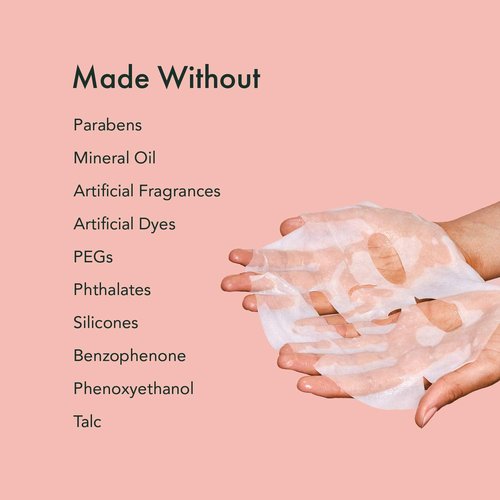 Rael Vitamin C Face Masks – Brighten + Glow with Pomegranate and Citrus Fruit Extract, All Skin Types, Korean Skin Care (5 Count)