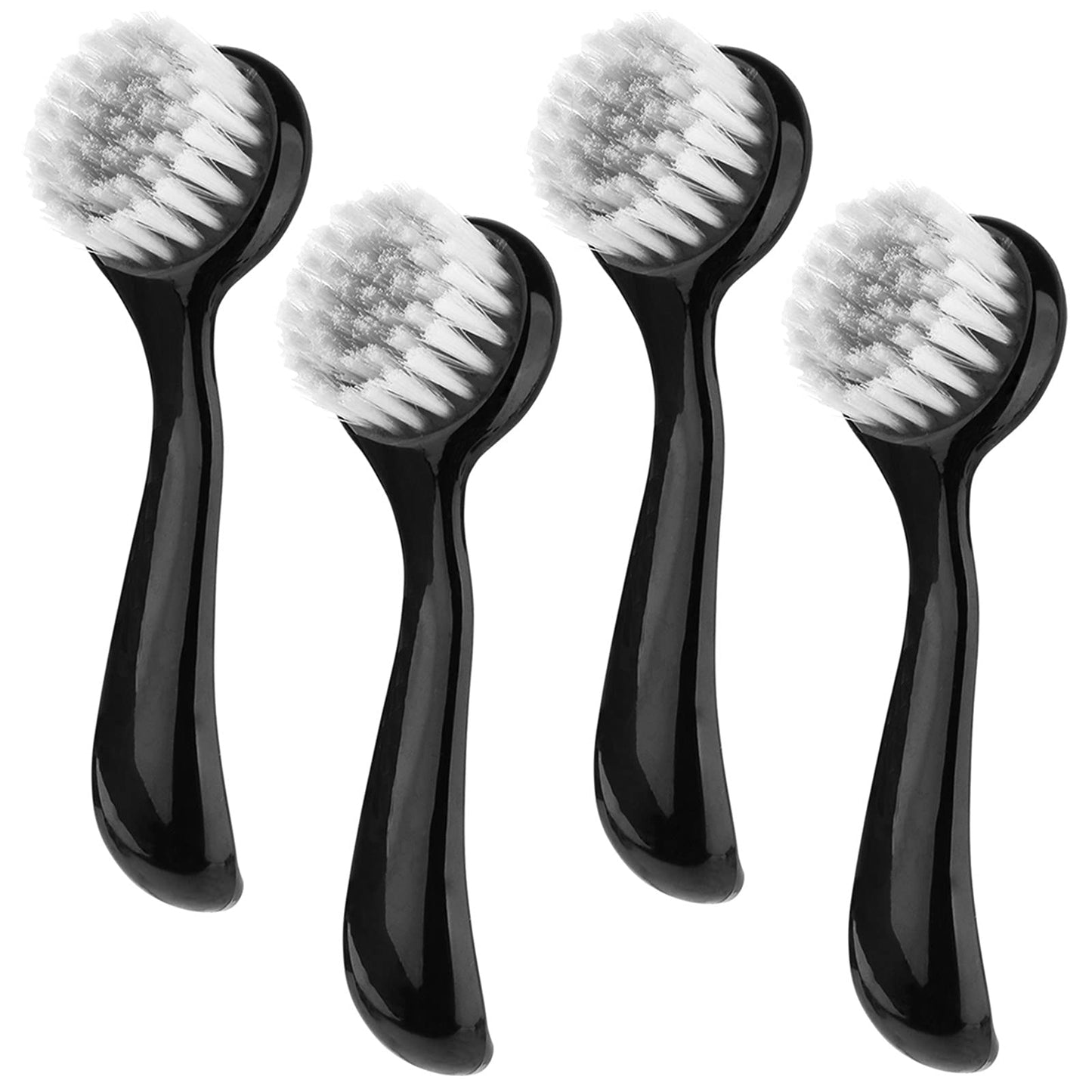 Beomeen Facial Cleansing Brush 4 PCS, Facial Exfoliating Brush Face Wash Scrub Exfoliator Brush for Makeup Skincare Removal (Black)