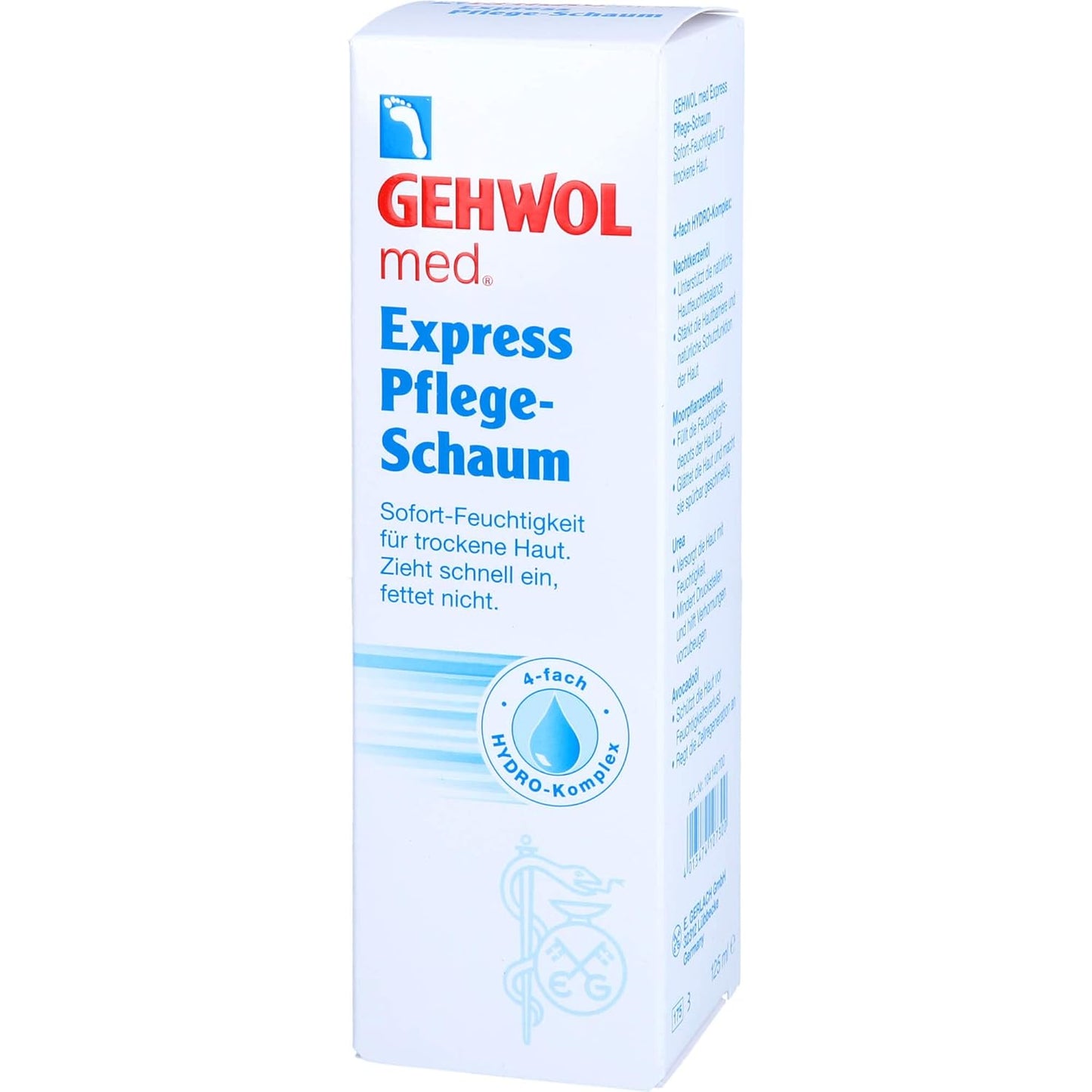 GEHWOL Med Express Foam - White Tea Infused Foot Care | 4.4 oz Moisturizing Formula