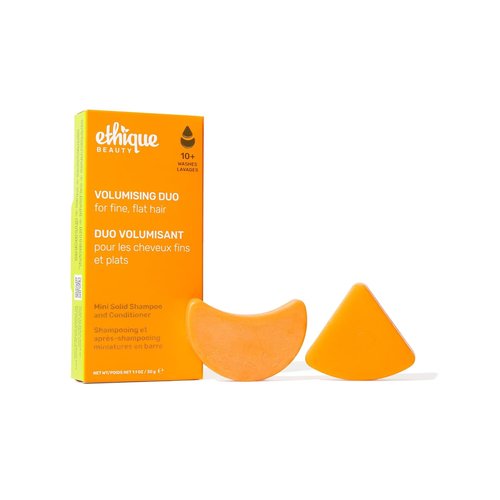 Ethique Beauty Mini Sampler Solid Shampoo & Conditioner Bar Set - Volumizing with Biotin & Caffeine | Eco-Friendly, Vegan - Travel Size - 2 Pack