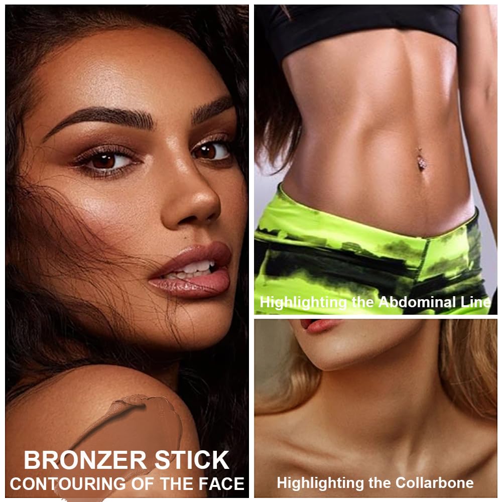 Skiennix Cream Bronzer Stick - Multi-Use Contour Wand for Face Shaping | Matte Finish, Waterproof, Buildable Color (#22, 1PC)
