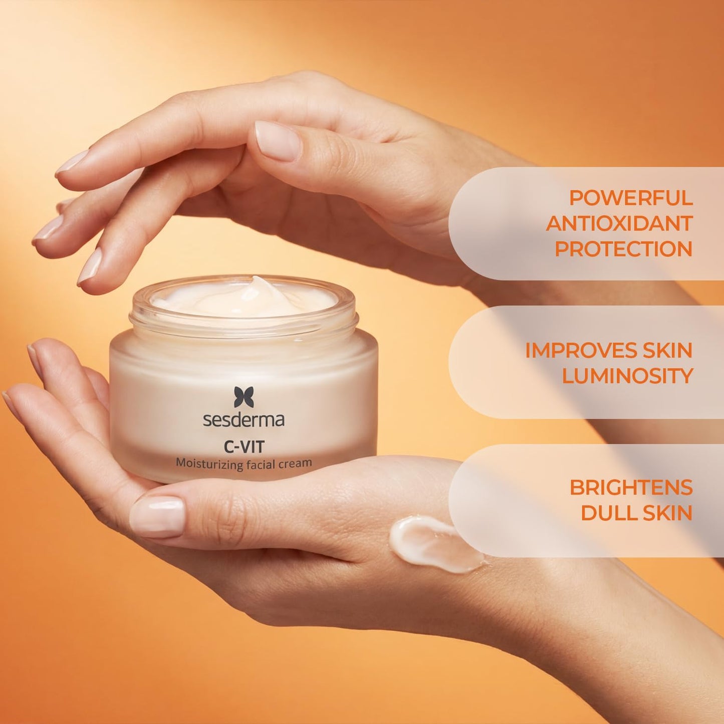 Sesderma C-VIT Moisturizing Facial Cream - Fight Aging with Vitamin C Antioxidants | 1.7 fl oz