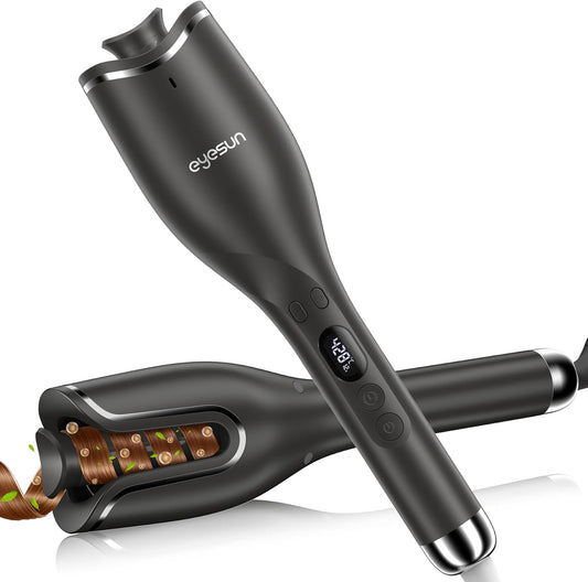 Skiennix Automatic Hair Curling Iron - Portable Rotating Design with LCD Display & 4 Heat Settings | Lightweight & Fast Heating for Travel