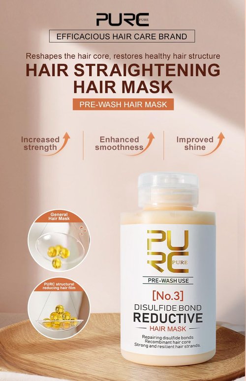 PURC Keratin Hair Mask Disulfide Bond Hair Treatment Smoothing Straightening Hair Cream Repair Damaged Hair Care Products