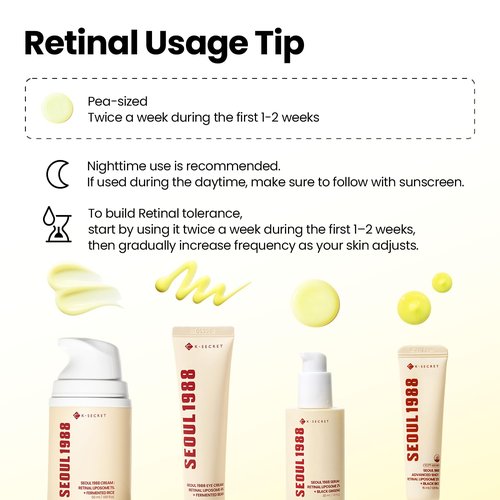 K-SECRET SEOUL 1988 Retinal Cream - Advanced 1% Retinal Liposome & Fermented Rice Extract | Daily Fine Lines & Texture Care | 50ml / 1.69 fl oz