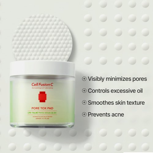 Cell Fusion C Pore Tox Pads - Pore Tightening Toner for Smoother Skin Texture | 60 Pads with PHA