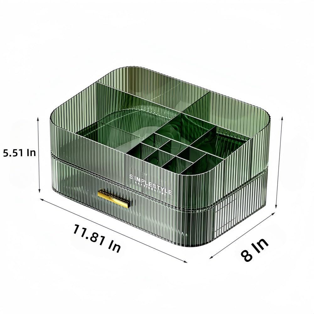 PLINJOY Makeup Organizer with Drawers Stackable Skincare Cosmetic Makeup organization for vanit Bathroom Desk Countertop