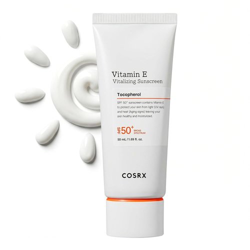 COSRX Vitamin E Sunscreen - SPF 50 Broad Spectrum, Lightweight & Non-Sticky, 1.69 fl oz | Korean Skincare