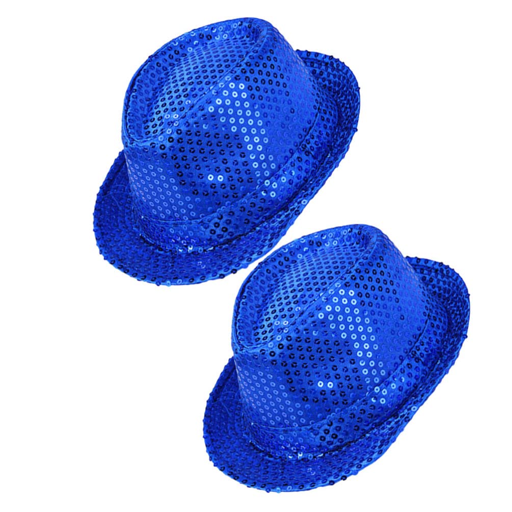 2pcs Sequins Fedora Hat Adult Costumes Light up Hat Disco Props for Women, Gangster Jazz Birthday Costume