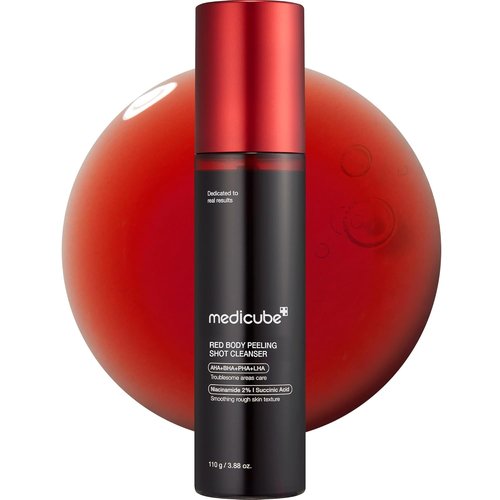 Medicube Red Body Peeling Shot - AHA + BHA Exfoliating Body Spray for Smooth Skin | 3.88 oz