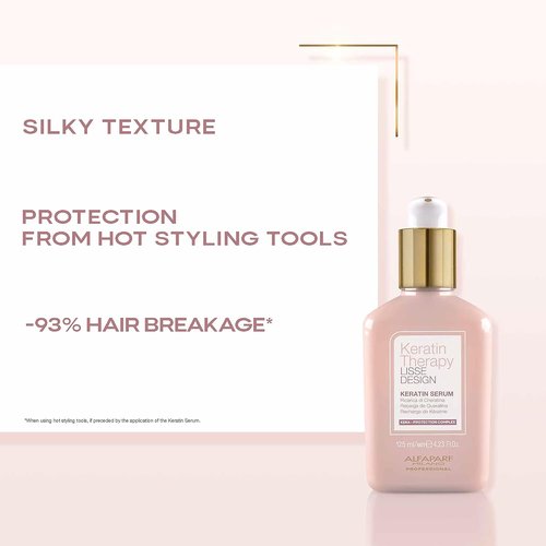 ALFAPARF MILANO Lisse Design Keratin Therapy Hair Serum - Anti-Frizz & Smoothing Treatment | 4.23 fl oz