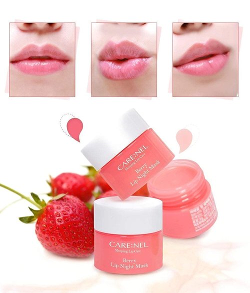 CARENEL Lip Sleeping Mask - Berry 3 Set | Moisturizing Overnight Treatment for Dry Lips