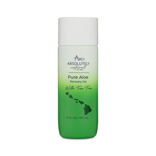 Absolutely Natural - 100% Pure Aloe Vera Gel for Sunburn Relief & Rashes - 6 oz with Vitamin E & Eucalyptus