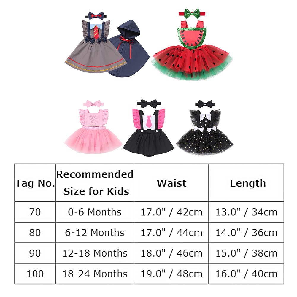 Infant Baby Girl Romper First Birthday Dress Cake Smash Outfits Toddler Watermelon Halloween Costume Easter Baptism Christening Onesie Wedding Christmas Outfits Red-Watermelon (2PCS) 6-12 Months