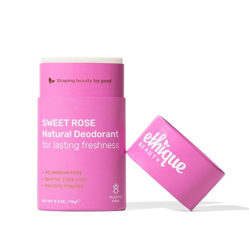 Ethique Beauty Sweet Rose Deodorant Stick - Aluminum-Free, Vegan & Eco-Friendly | 2.5 oz