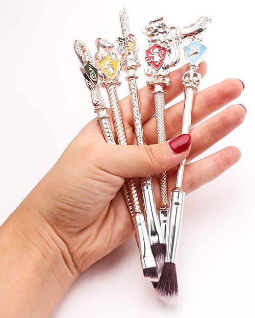 【2 Color Options】 Harry Gifts Potter Metal Makeup Brushes Set Gifts Wi-zard Wand Makeup Brushes Set for Women Magic Eye Shadow Eyeliner Blending Lip Brush - Brushes Holder Pot Not Included