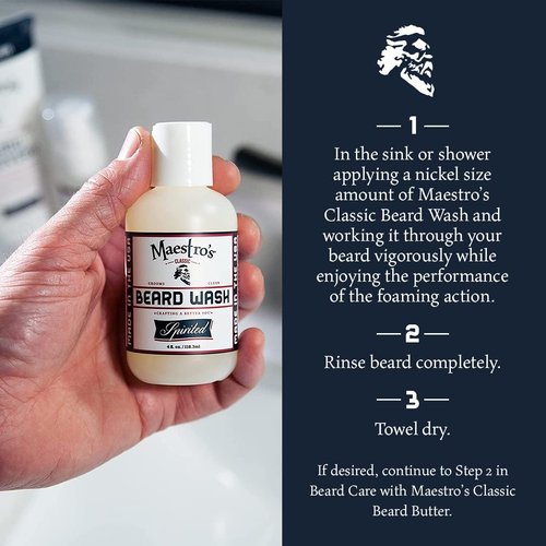 Maestro's Classic Beard Wash - Anti-Itch, Deep Cleaning Hydrating Cleanser for All Beard Types | 4 Ounce