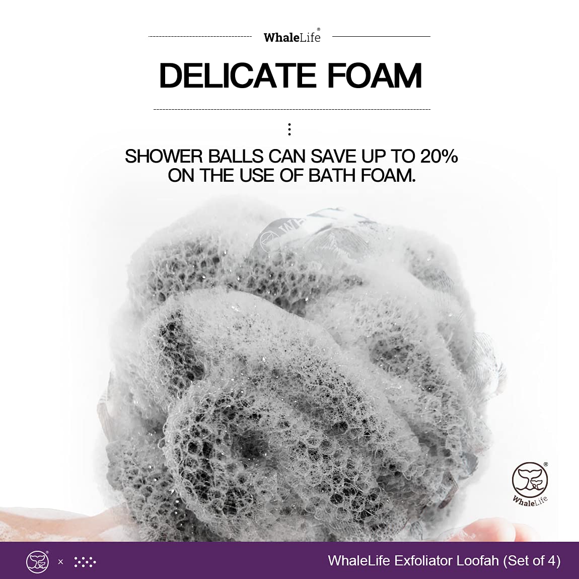 Loofah Sponge Bath Sponge for Women Men 4 Pack (Gray Rough Surface)