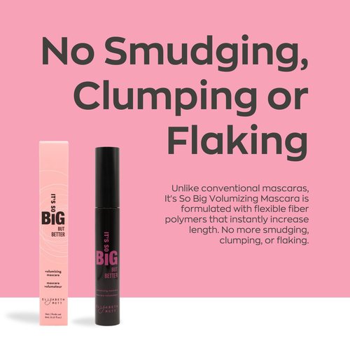 Elizabeth Mott Black Volumizing Mascara - Smudge-Proof, Lengthening Fiber Formula, Clump-Free, 8ml