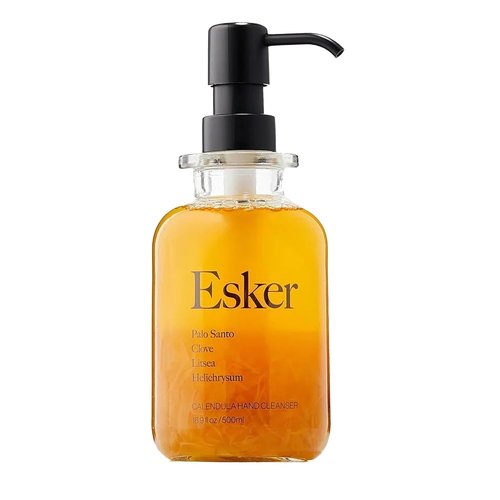 ESKER Calendula Hand Cleanser - Luxury Foaming Hand Wash with Essential Oils | 16.9 fl oz in Reusable Glass Bottle - Plant-Based & Cruelty-Free
