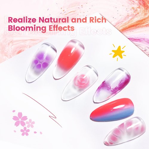 JODSONE Blooming Gel Nail Polish - Clear Marble Effect for Floral & Watercolor Designs | 10ML