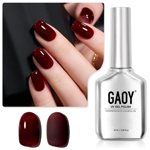 GAOY Dark Red Gel Nail Polish - 16ml Soak Off Formula for DIY Manicure | Alluring Wine Color