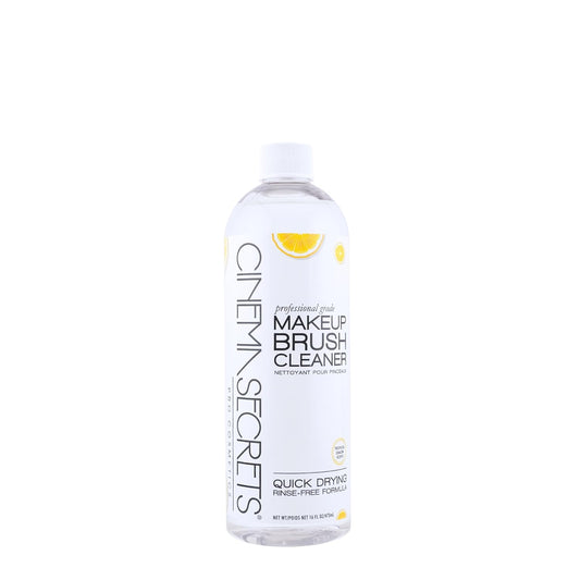 Cinema Secrets Makeup Brush Cleaner - Professional Quick-Drying Solution | Rinse-Free, Removes Waterproof Makeup - Lemon Scent