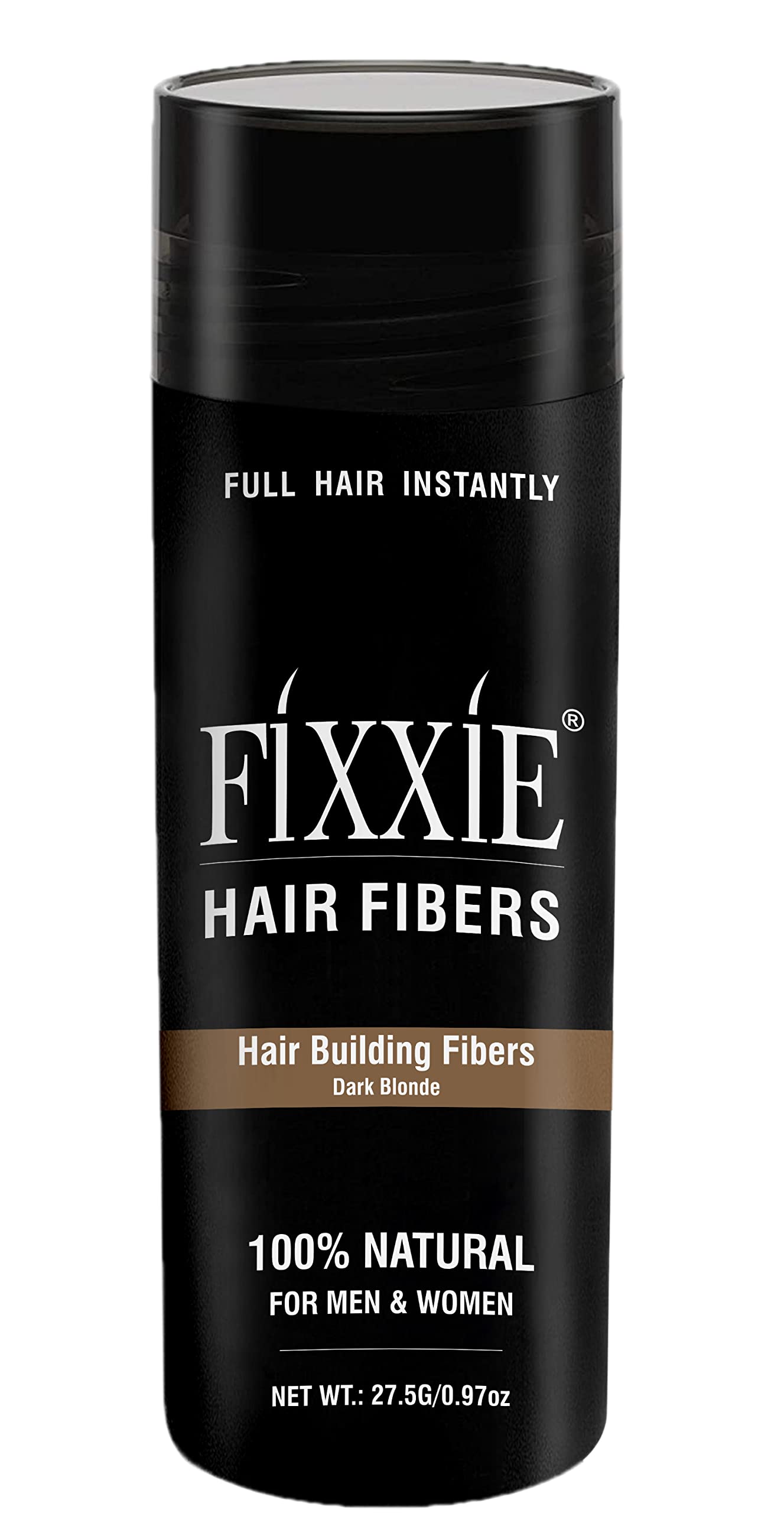 FIXXIE Hair Fibers DARK BLONDE for Thinning Hair 27.5g Bottle, Hair Fibre Concealer for Hair Loss for Men and Women, Naturally Thicker Looking Hair with Keratin Hair Fibres