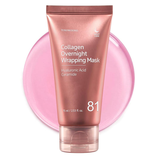 TOSOWOONG Collagen Overnight Wrapping Mask - 81% Collagen Peel Off for Firm, Glowing Skin | 75 ml