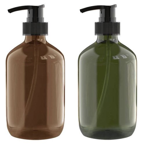 2 PCS 10 OZ Pump Bottle Plastic Pump Lotion Dispenser Empty Bottles Refillable Plastic Containers for Shampoo Lotion Body Wash, Creams, Moisturizer, Massage Oil, Multicolor