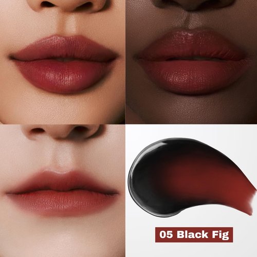 MILKTOUCH Black Peel Off Lip Tattoo - Long-Lasting Matte Lip Tint, Waterproof & Highly Pigmented (4.5g) #05 Black Fig