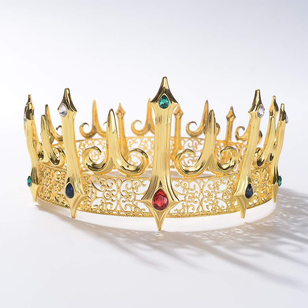 Eseres Gold King Crown for Men Adult's Costume Crowns Birthday Cake Topper