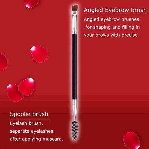 Regine Switzerland Duo Eyebrow Brush - Angled Brush with Spoolie & Eyelash Comb - 1 Piece