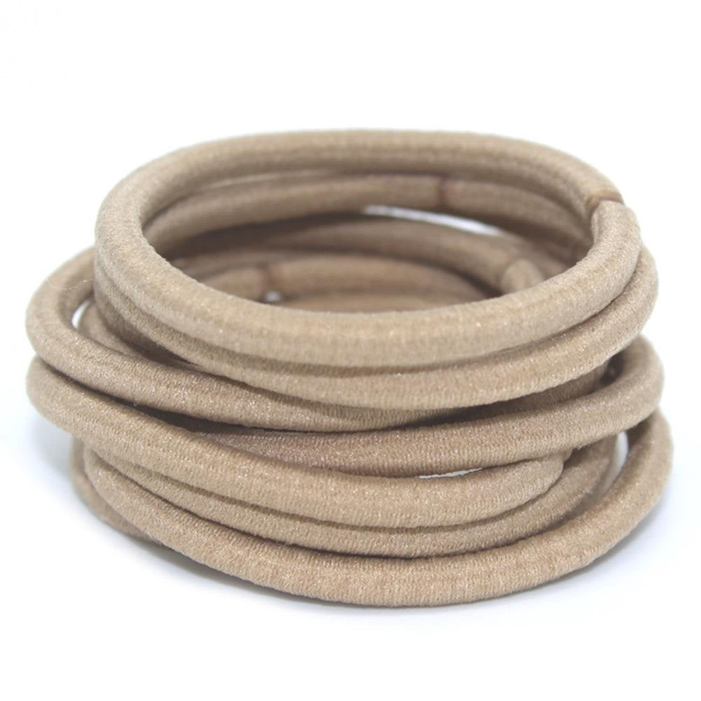 La Tartelette 4 mm Elastic Bands Hair Ties Children Rubber hair headbands - 100 Pcs (Beige)