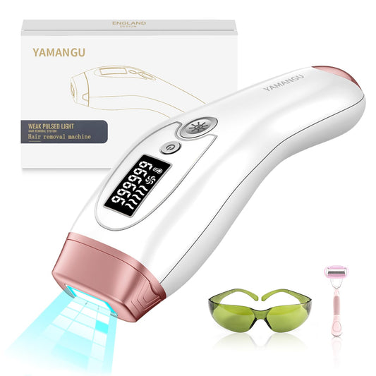 Painless Hair Removal for Women Permanent,at Home Hair Removal Device for Women and Man Facial Armpits Legs Arms Bikini Line Whole Body (Light red - white)