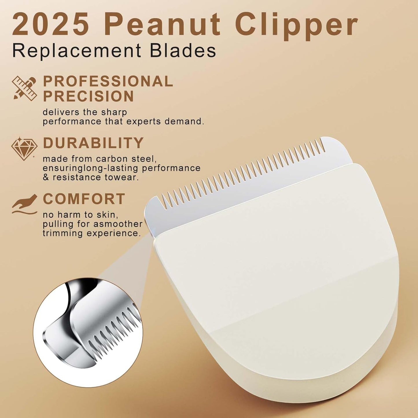 Wahl Peanut Replacement Blades - Precision Ground for Smooth Cutting | 2 Pack, White/Silver
