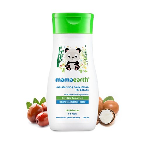 Mamaearth Daily Moisturizing Baby Body Lotion - Nourishing Shea Butter & Jojoba Oil | Gentle Formula for Sensitive Skin | 6.76 Fl Oz (200ml)