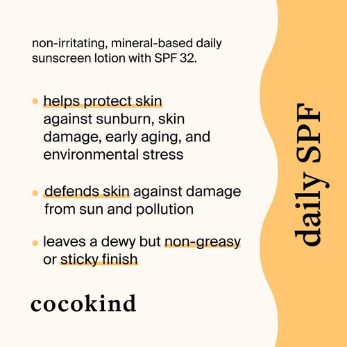 Cocokind Daily SPF Mineral Face Sunscreen - SPF 32, Reef Safe, Unscented, 1.7 fl oz