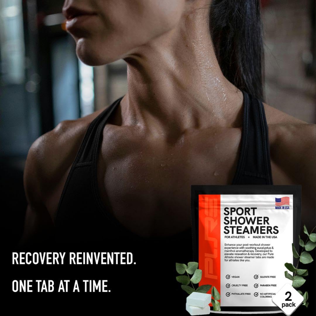 Sport Shower Steamers - Made in USA with Natural Lavender Essential Oil, Easter Basket Stuffers, Stress and Sinus Relief, Muscle Recovery for Athletes, Best Birthday Gifts for Self Care Relaxation