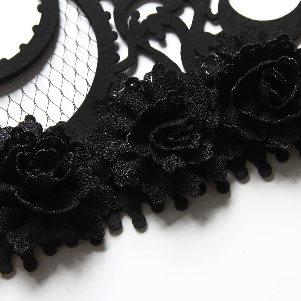 Love Sweety Halloween Vintage Crown Rose Headband Gothic Floral Headpiece (Moon Crown)