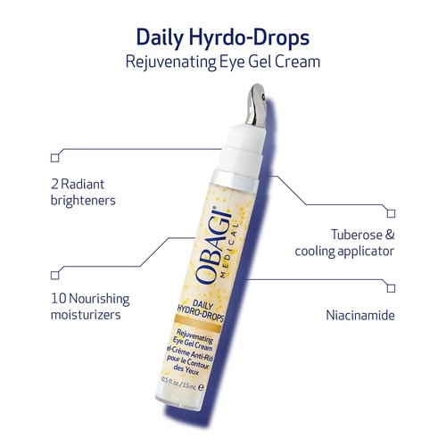 Obagi Daily Hydro-Drops Facial Serum & Eye Gel Cream Set - 1oz Serum Hydrates & 0.5oz Gel Brightens, Smooths, & Depuffs