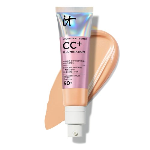 IT Cosmetics CC+ Cream Illumination SPF 50+ | Radiant Full Coverage Foundation & Color Corrector for Normal to Dry Skin - 1.08 fl oz