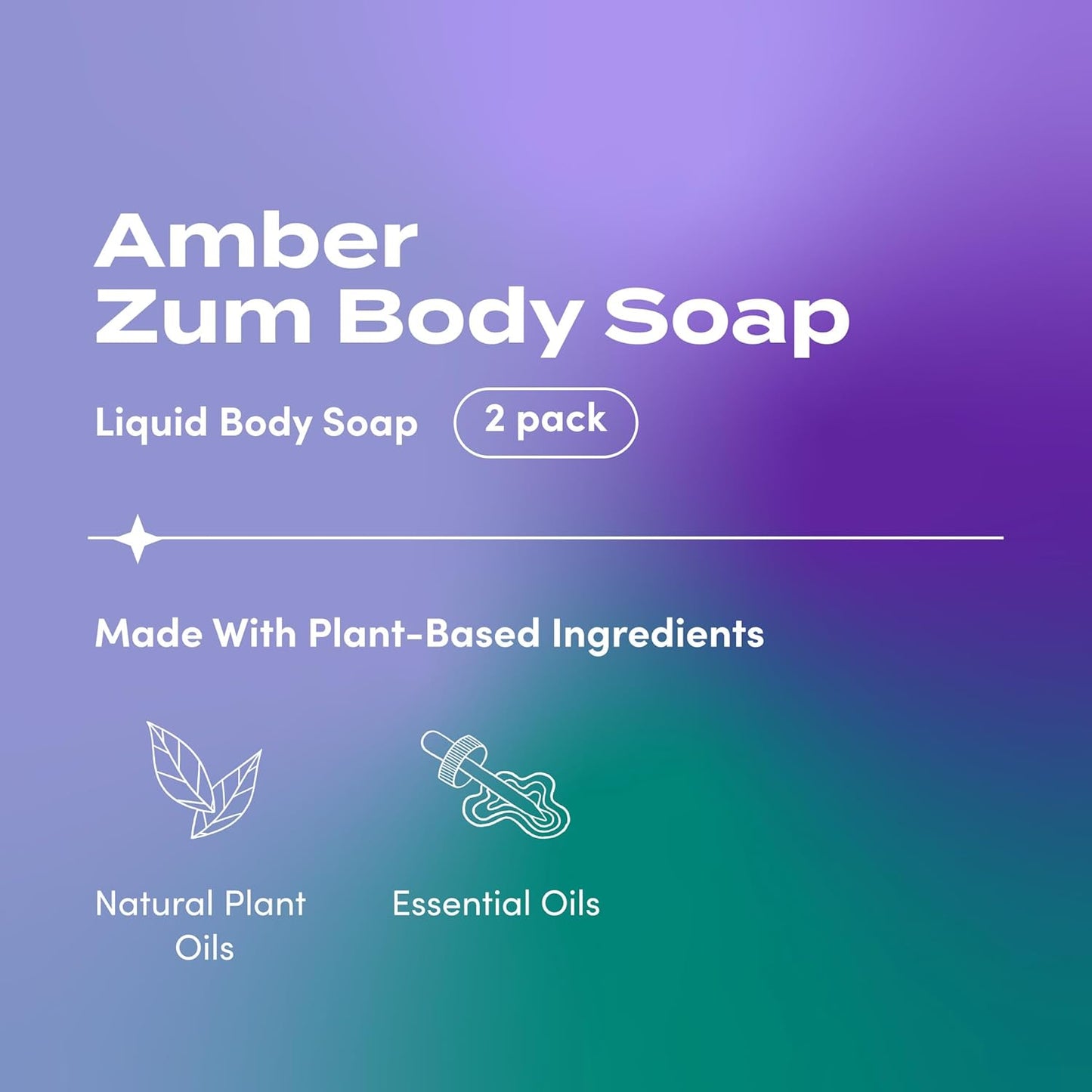 Zum Body Soap - Amber Scent - Nourishing Formula | 16 fl oz (2 Pack)