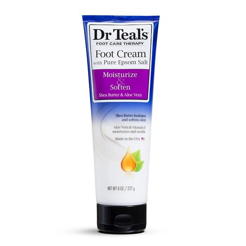 Dr. Teal's Epsom Salt Foot Cream Gift Set | Moisturizing 4-Pack (8oz Each) - Soothes Aches with Shea Butter & Aloe Vera