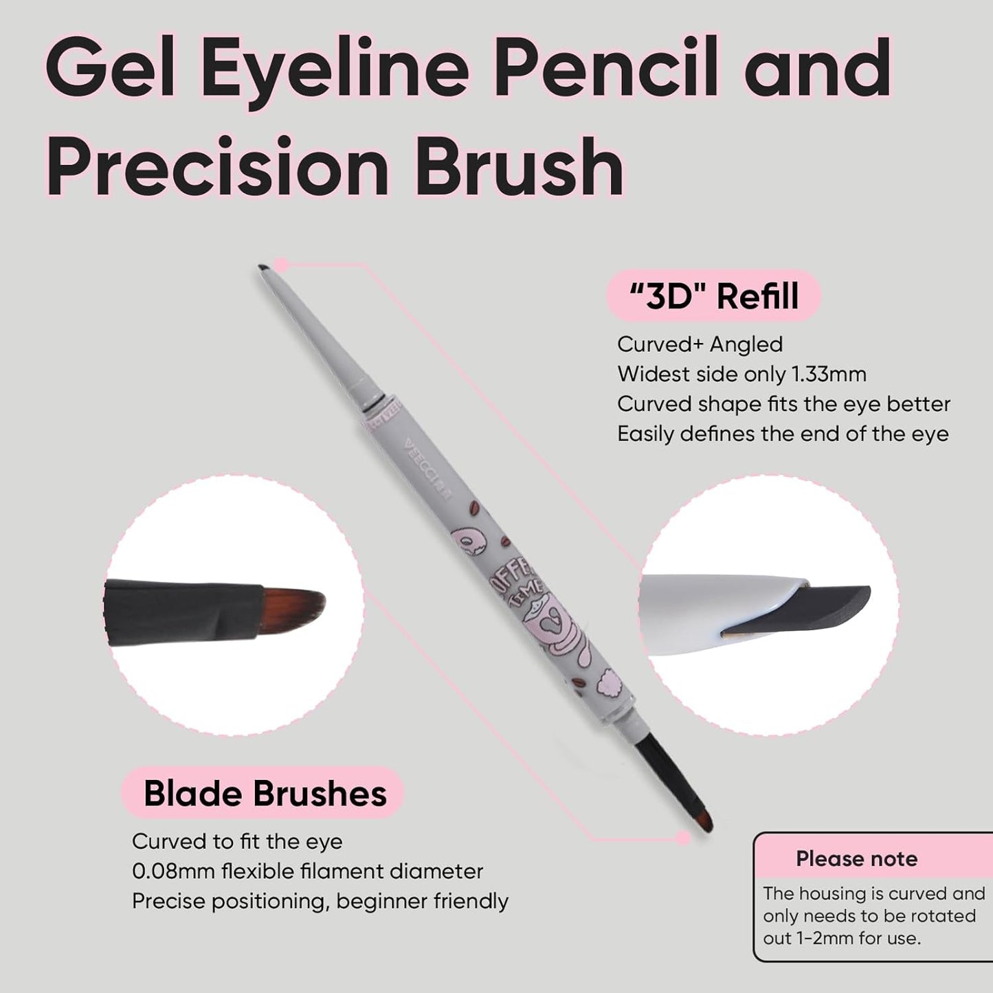 Skiennix Waterproof Gel Eyeliner Pencil - Highly Pigmented & Smudge-Proof - Ultra-Fine Tip for Precise Application - 01 Black