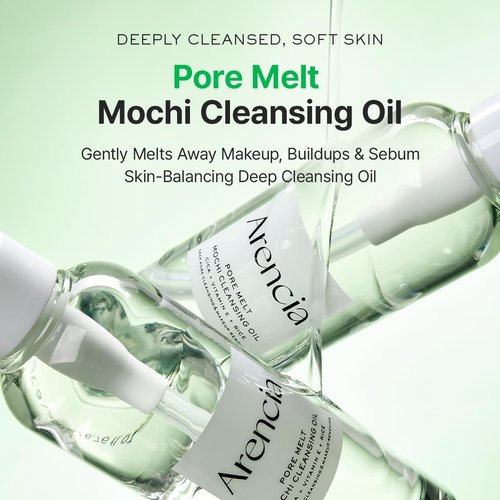 ARENCIA Pore Melt Cleansing Oil - Non-Comedogenic Makeup Remover with Rice Amino Acids & Vitamin E, 6.76 fl oz