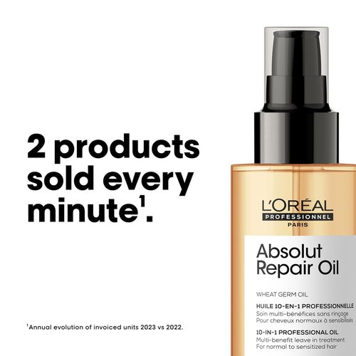 L'Oreal Professionnel Paris Absolut Repair 10-in-1 Oil - Nourishing Hair Oil for Dry & Damaged Hair